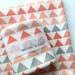 Baby Blanket, Geometric Triangles, Coral, Peach and Gray, Modern Organic Baby Girl Bedding, Ready to Ship