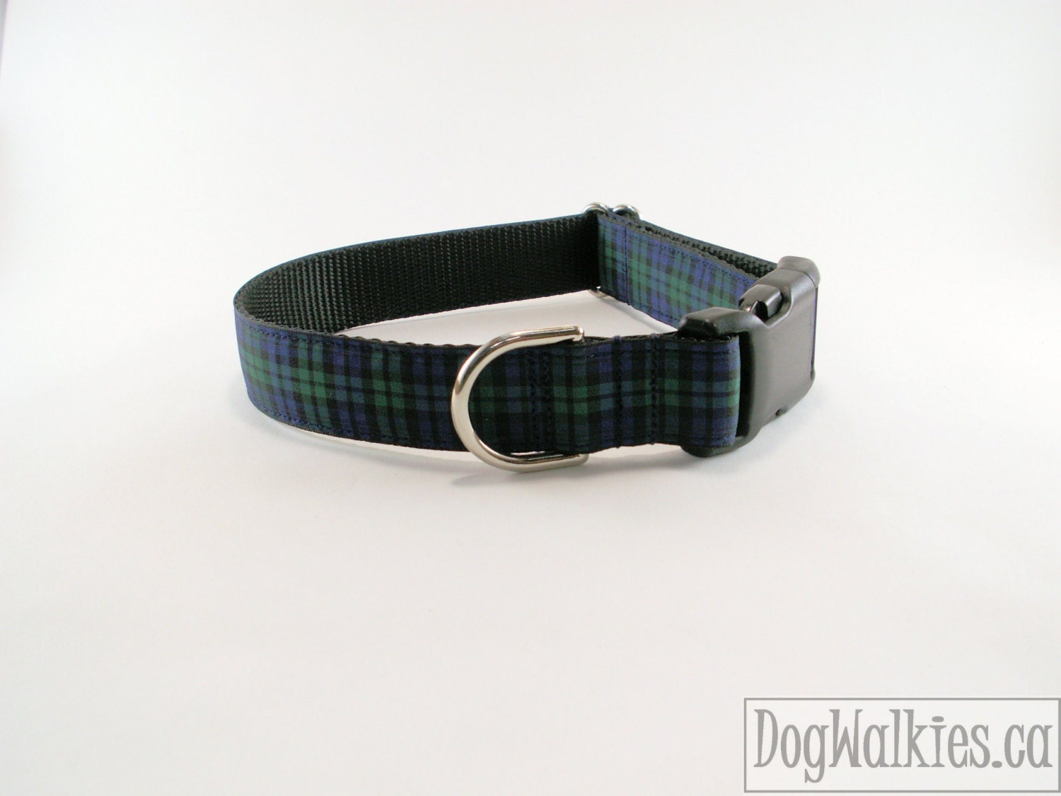 Tartan Dog Collar- 1" Wide - Blackwatch Plaid - Martingale or Plastic Quick Release
