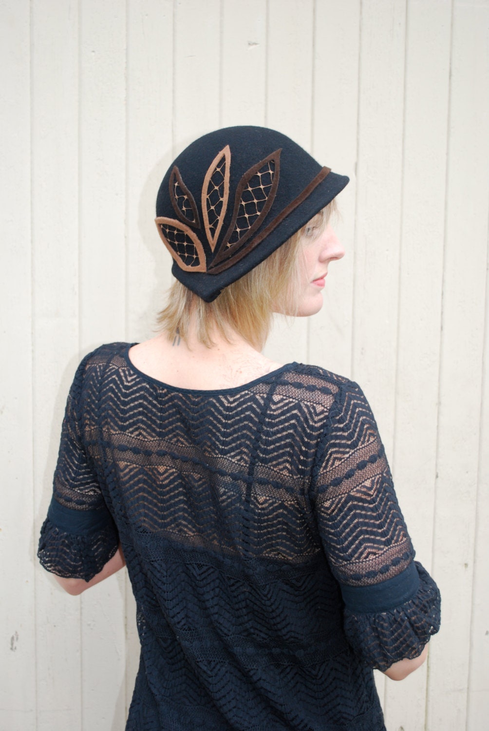 Beautiful Black and Brown Bell Cloche