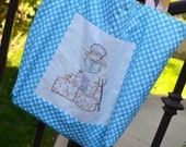 Embroidered Book Tote - Riley Blake Fly A Kite, Tasha Horsely, A Little Sweetness, Readers Gift, Bookworm