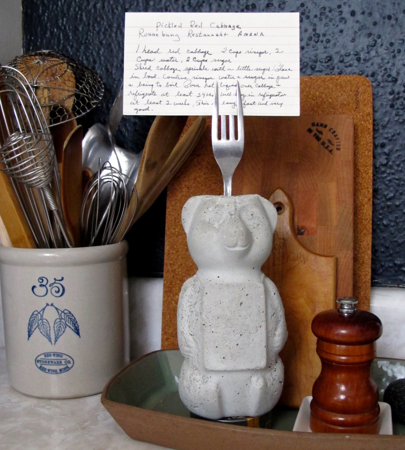 bear in mind: recipe or photograph holder, home decor, housewarming