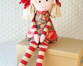 Cloth Doll eco-friendly rag doll, she has bamboo yarn hair and is stuffed with corn fiber - RagDollsRising