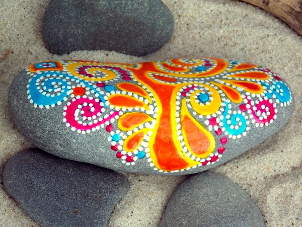 Joyful / Painted Rock / Sandi Pike Foundas / Cape Cod Sea Stone