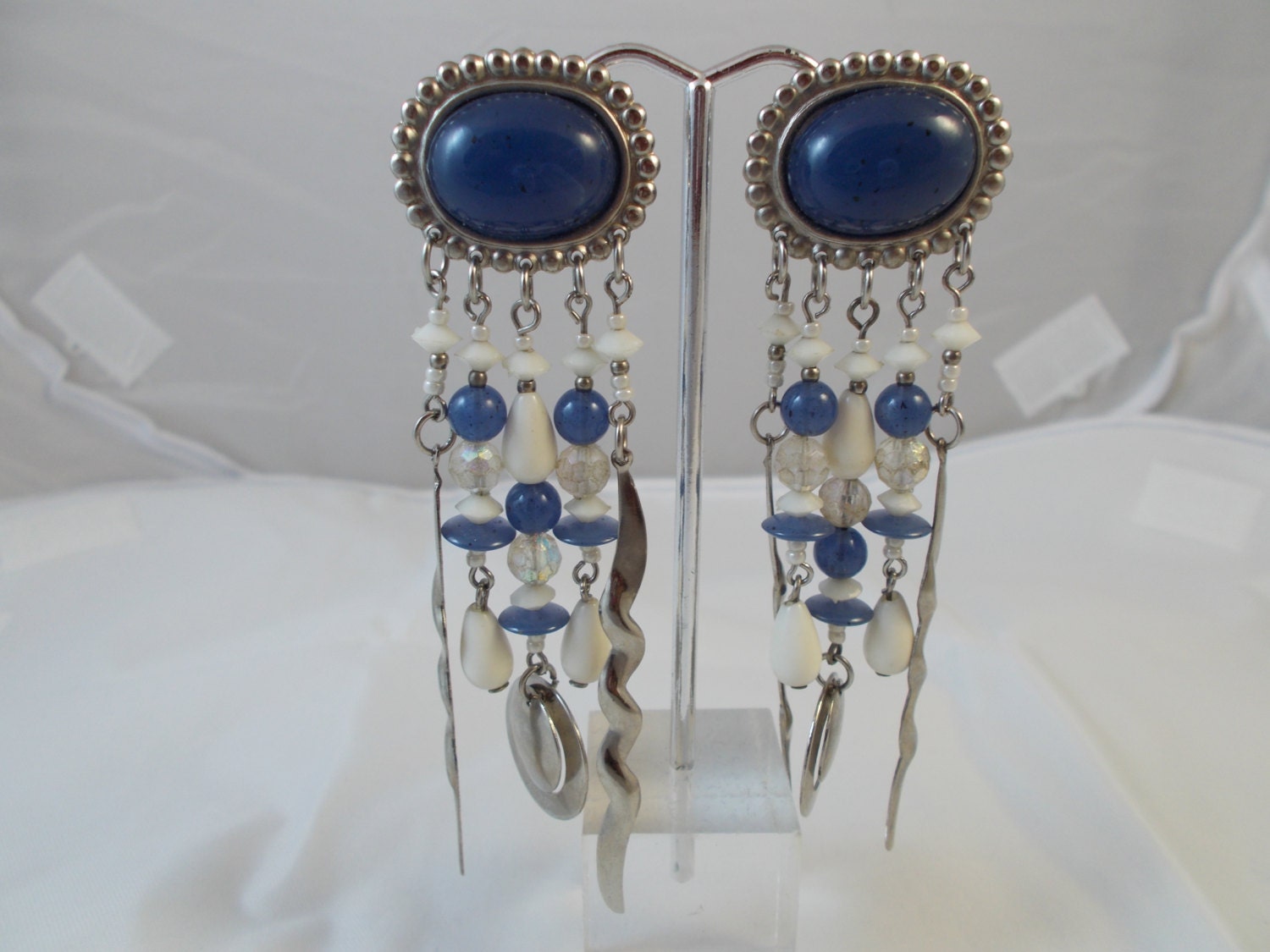 Vintage Blue Lapis Dangle Earrings