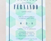Modern Vintage Geometric Wedding Invitation Cards