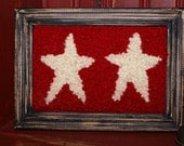primitive folk art americana hooked wool star shelf sitter