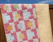 Noteworthy Lap Quilt Handmade Pink Yellow Cream Sweetwater Throw Blanket Goals