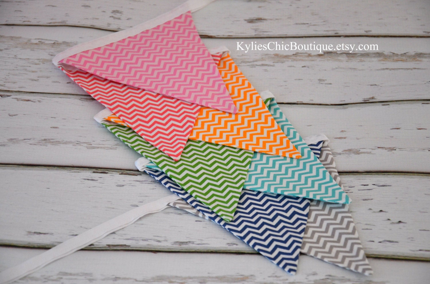 Chevron Fabric Flag Bunting Banner, Photo Prop, Garland Banner, Nursery Decoration, Party Banner, Shower Decor