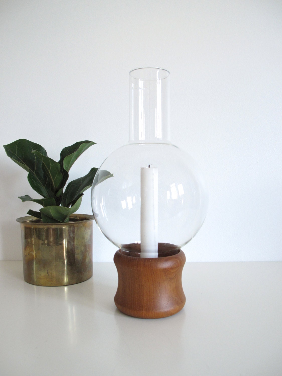 Mid Century Selandia Teak Hurricane Lamp