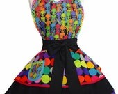 Alien Apron Retro Multi-Color Dots Diner Pinup Style (With More Aliens Than Roswell)