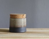 MTO black white pottery jar . modern sugar bowl - black stoneware white gloss glaze modern minimal pottery