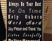 Personalized Classroom Rules Wood Sign-Teacher's Rules-Custom-Gift-Subway
