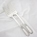Heart and Arrow, mr and mrs wedding forks. Hand stamped table setting for engagement gift by Milk and Honey