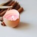 Baby Shower Wedding Favors - Real Eggshell Candle Pink Vegetable Wax Candle Eco-friendly