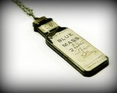 Blue Mass Medicine Bottle Necklace