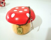 Alice in Wonderland Inspired Antiqued Bronze Charm Bracelets