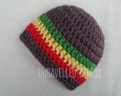 Rasta Baby Hat, Baby Beanie Hat Rastafarian Newborn to Toddler Sizes