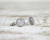 STARDUST - Sweet Tooth Studs - Silver Shimmer Post Earrings by Blissful Bird Studio