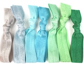 Knotted Cloth Bracelets (7) - Elastic Ponytail Holder Hair Tie - Emi Jay, Anthro Like Elastic Yoga Hair Bands - Ribbon Hair Accessories