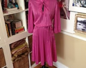 vintage 70's mauve shirtwaist dress
