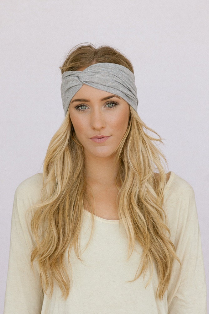 GREY Turband Headband Stretchy Twist Turband Headband Slip On Style Yoga Headband Women's Fashion Hair Accessories Hair Bands
