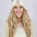 BOHO Headband Ivory Knit WanderLust Bohemian Hair Bands Rhinestone Crystal Medallion Free Spirited Travel Hair Accessories (IVORY)