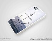 Nautical Anchor iPhone 5 4 4S Case iPhone 4 Case Quote Blue Ocean Beach Bokeh Silicone