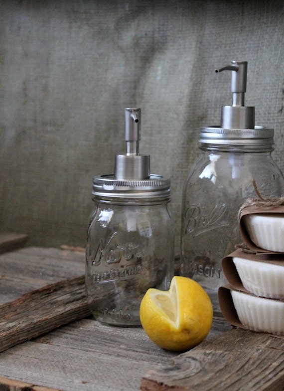 Mason Jar Soap Dispenser (16oz) Eco Friendly - "Ester" jar