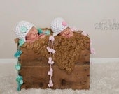 Newborn Twin Hats, Twin Photo Prop.
