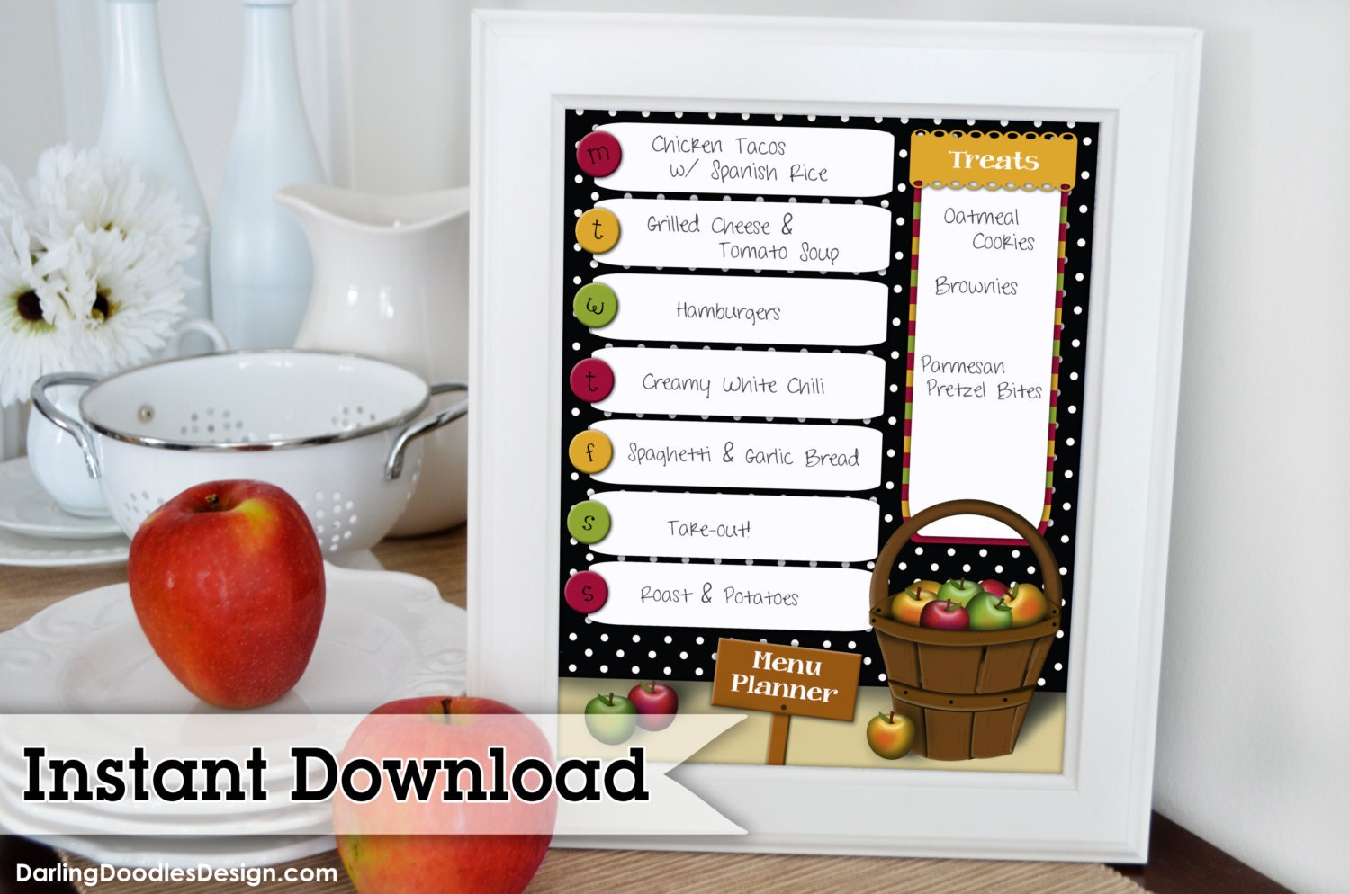 Printable Menu Planner Four Pack