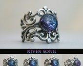 River Song Inspired Antique Silver Cuff Ring