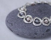 Pink and Periwinkle Pearl Bracelet -- Silver Chainmaille Beaded Bracelet -- Handmade Jewelry -- Everyday, Special Occasion, Weddings