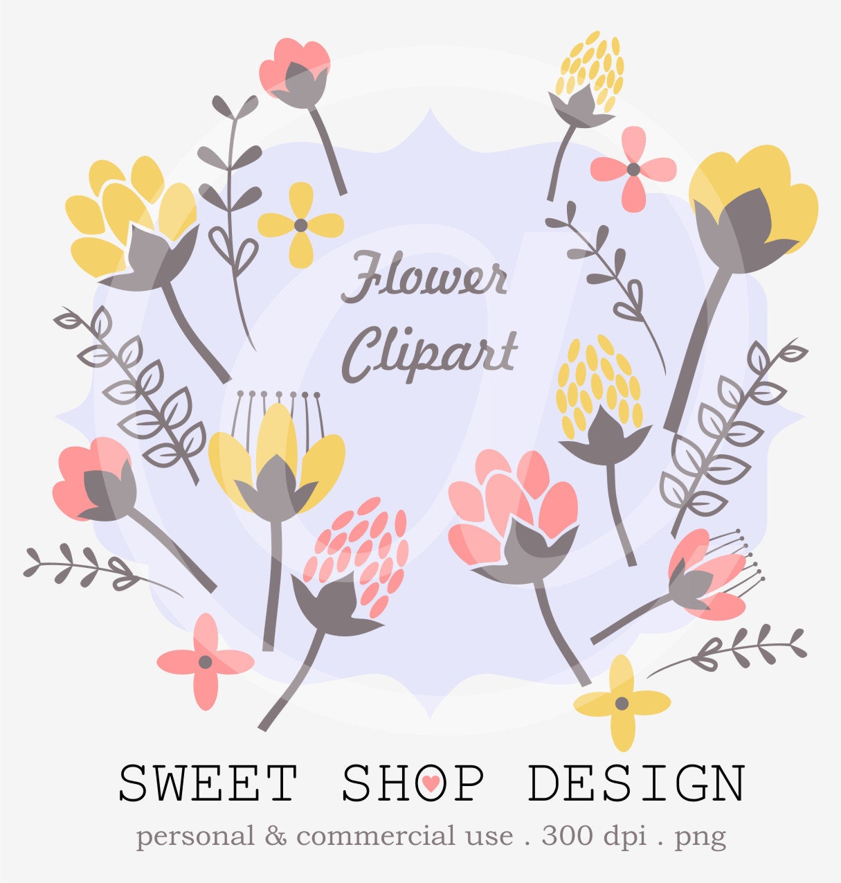 Flower Clip Art, Wedding Clip Art, Royalty Free Clip Art, N01, Instant Download Il_570xn