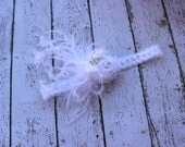 Newborn Girl Headband-Blessing Headband-Baby Headbands-Rosette Headband-Baby Girl Headband-Flower Girl Headband-Photo Prop