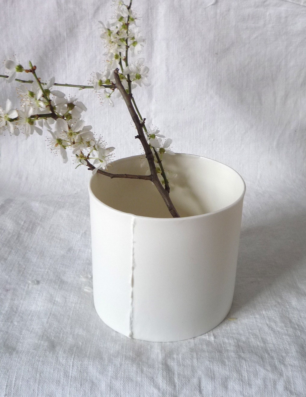 handmade white porcelain vase