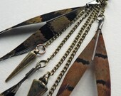 Feather Arrowhead Earrings, feathers, arrowheads and spikes dangle earrings, handmade