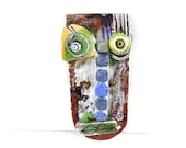 Ceramic Mask, Abstract ceramic face (Wall Art), Handmade sculpture of head,  Ceramic home decor