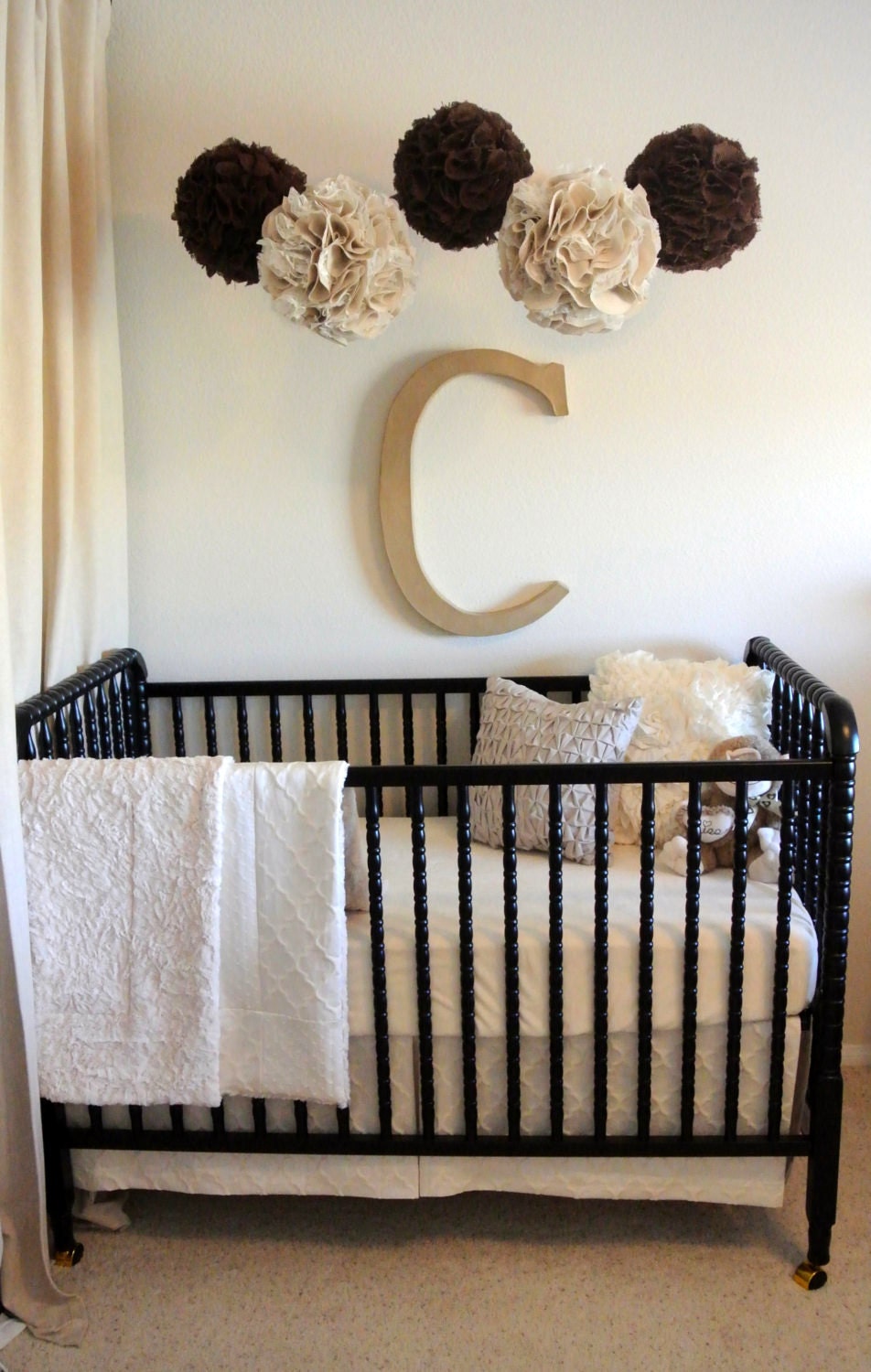 2-piece Oatmeal & Cream Luxe Cotton Bumperless Baby Bedding Set, Custom Made to Order