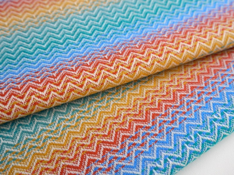 Aztec Fabric, Peruvian Fabric, Woven, Mexican Turquoise Ombre, 1 Yard