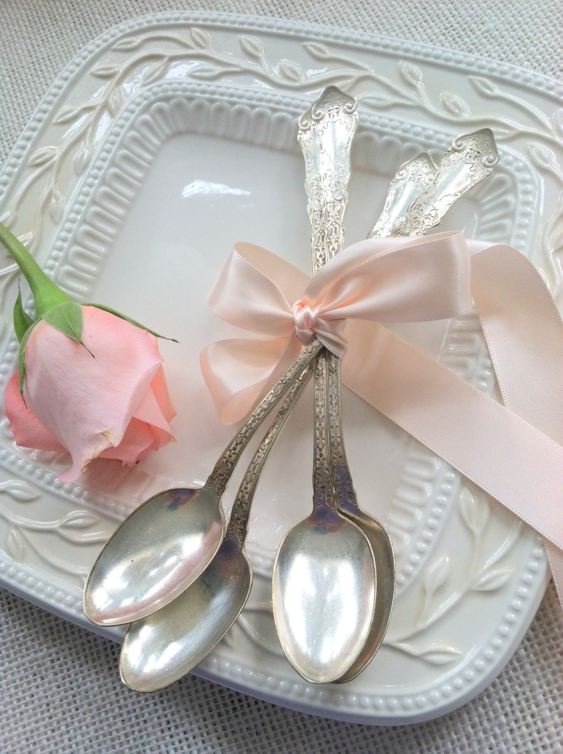 Set of 5 - Antique Silver Plated Rogers Iced Tea Spoons - Replacement Pieces/Parfait Spoons