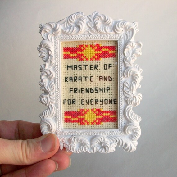 Friendship/karate master cross stitch -- for a fighter of Night, Philadelphia