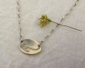 in your handwriting - personalized word necklace - sterling silver - "In My Hand" Oval necklace