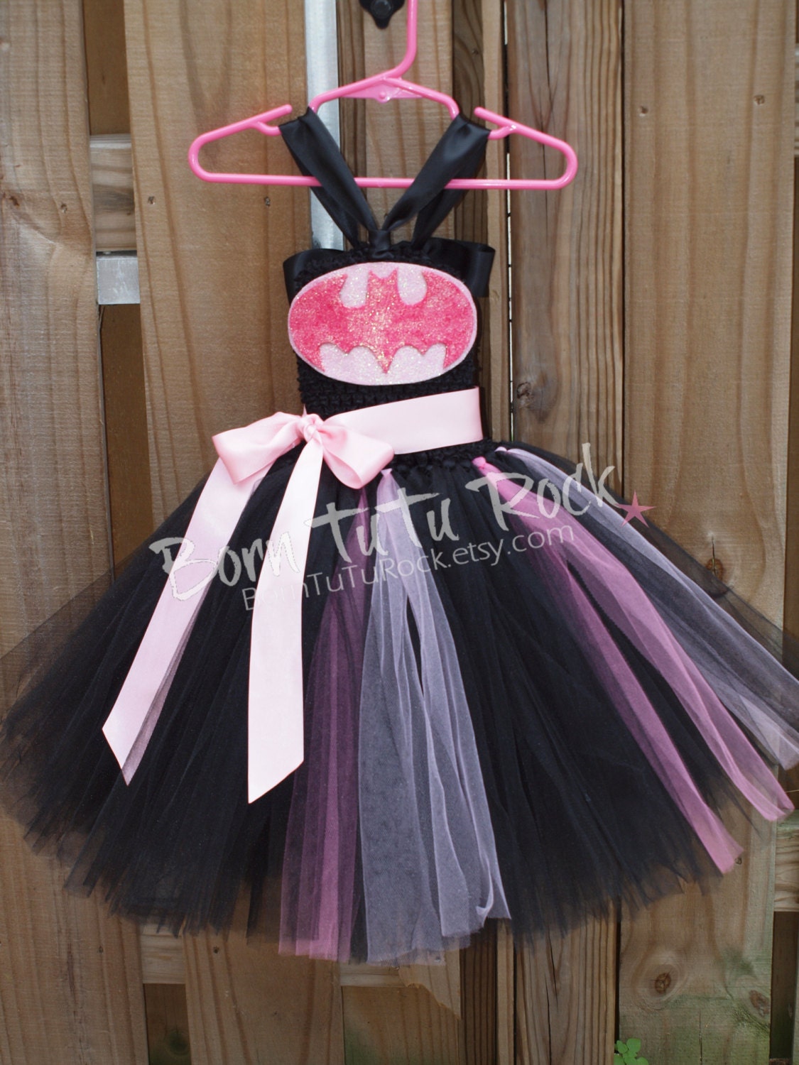 Bat Girl l Batman Inspired Dress l Tulle Dress l TuTu Dress l Super Hero l Toddler Girl 2t 3t 4t 5t 5/6 l by Born TuTu Rock