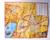 Vintage map Santiago de Cuba poster modern modernist graphic design typography geography wall decor decoration mod