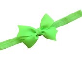 Lime green headband with 3 inch bow - lime green baby headband, green newborn headband, green St. Patricks's Day headband
