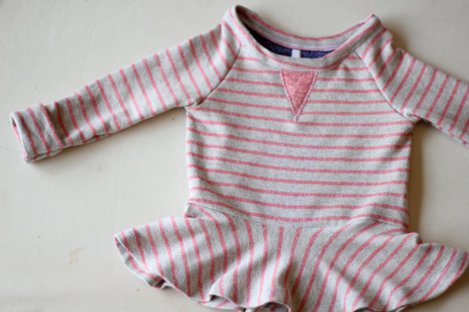 peplum crew neck sweatshirt // handmade baby/toddler // custom order size and color