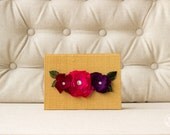 Silk Folio Keepsake and Invitation Set Deposit - Zareen - Floral Monogram Wedding Invitation