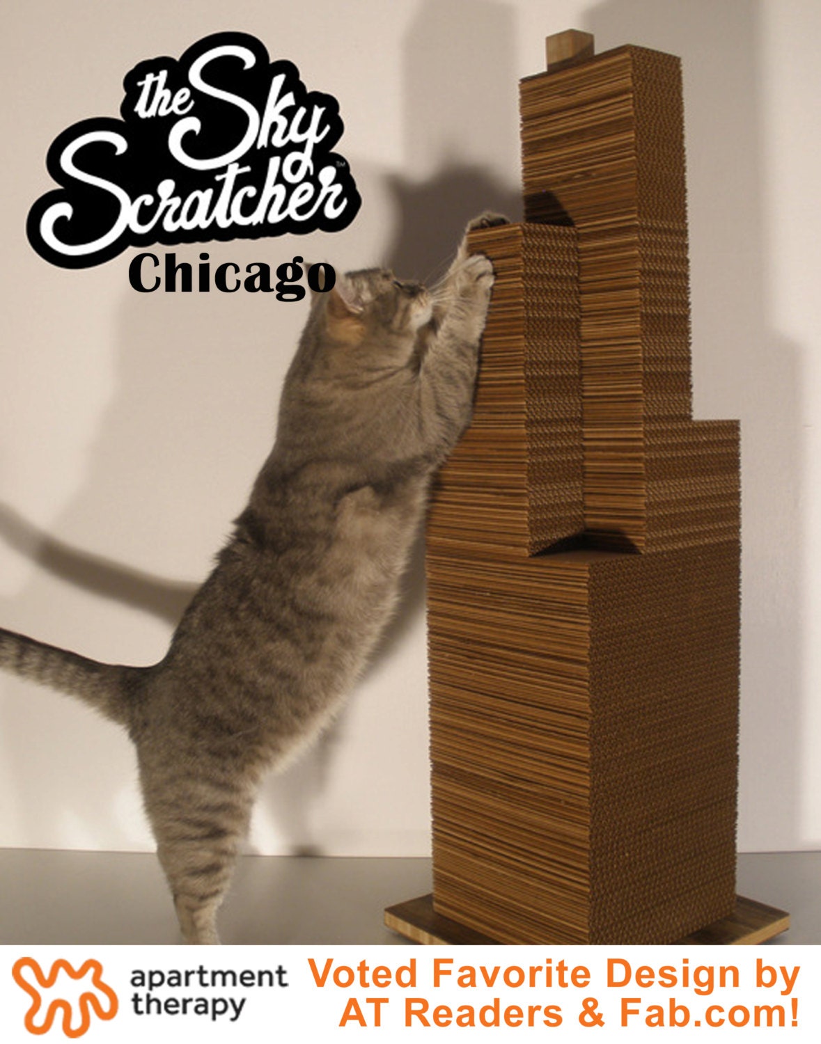 The Sky Scratcher: Chicago - A Renewable & Eco-Friendly Cat Scratching Post