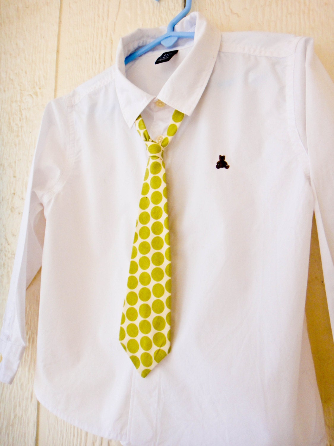 Little Boy Skinny Necktie Tie, Baby Boy Toddler,Easter, Wedding, Photo Prop, 12m - 4T, Lime Green Dots, Ready to Ship