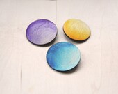 Set of 2 Planet Pins - Handpainted Minimal Wooden Dot Brooch